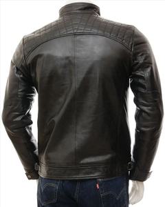 แจ็คเก็ตบอมเบอร์คุณภาพสูงสำหรับผู้ชายเสื้อแจ็คเก็ตบอมเบอร์คอปกหนังแกะแท้ดีไซน์ใหม่ล่าสุด - Product Image 5