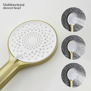 Chải vàng mưa đầu vòi hoa sen LED đa chức năng hệ thống phòng tắm thiết lập sang trọng Thác vòi hoa sen bảng điều chỉnh cột - Product Image 4