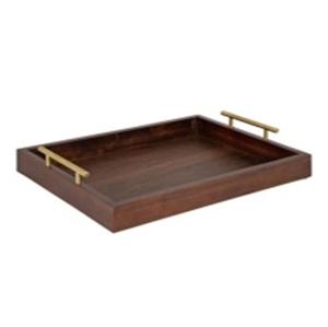 Plateau de service rond en bois d'acacia naturel avec poignée pour servir à la maison, à l'hôtel et au restaurant, personnalisation disponible - Product Image 5