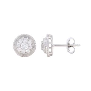 ต่างหูเพชรทรงกลมทรงกลมรัศมีคู่ - Product Image 2