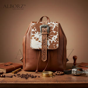 Sac à dos en cuir de vachette véritable, grande capacité, fait main, style bohème, populaire, tendance, de luxe, pour le voyage et les trajets quotidiens - Product Image 2