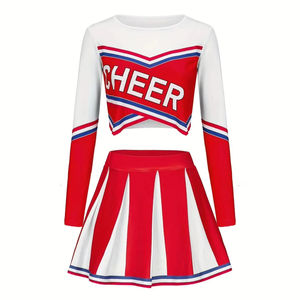 Uniforme de Porrista Personalizado para Mujeres, Niñas y Adultas, Falda y Top Transpirables de Spandex y Poliéster - Product Image 1