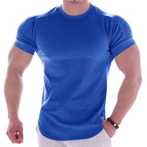 T-shirt homme en coton élasthanne T-shirt athlétique à séchage rapide T-shirt sport pour entraînement coupe musculaire T-shirt blanc en gros meilleur style de mode - Product Image 6