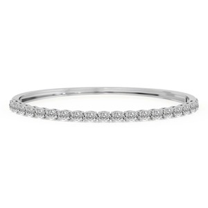 Bracelet jonc ouvrable en or massif 14 carats avec diamant ovale incurvé cultivé en laboratoire, 1 carat total, couleur F-G, pureté VS, 19 diamants, élégant et raffiné - Product Image 2