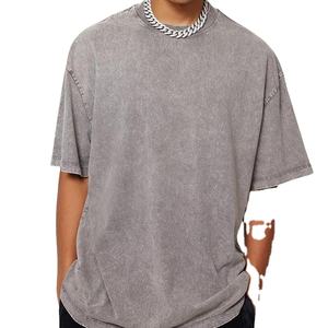 เสื้อยืดผู้ชายวินเทจสีแอซิดผ้าฝ้าย100% 270กรัมทรงหลวมเข้ารูปเสื้อยืดธรรมดาสไตล์ลำลอง - Product Image 1