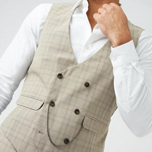 Vente en gros OEM Nouveau design de gilet de costume à col en V sans manches pour hommes, veste et gilets pour hommes - Product Image 3