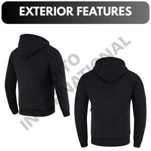 เสื้อฮู้ดมอเตอร์ไซค์ผู้ชายแบบซิป ผ้าเคฟลาร์ ดีไซน์สั่งทำได้ ได้รับมาตรฐาน CE พร้อมแผ่นรองถอดได้ ซับในอะรามิด กำลังเป็นที่นิยม - Product Image 4