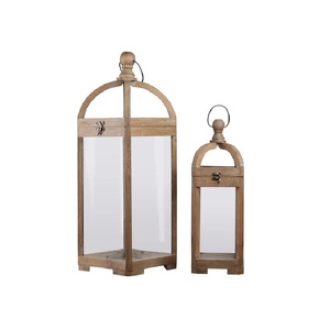 Lanterne à bougie en bois ensemble de deux bougeoir design fait à la main de haute qualité classique élégant en gros nouvelle lanterne en bois - Product Image 2