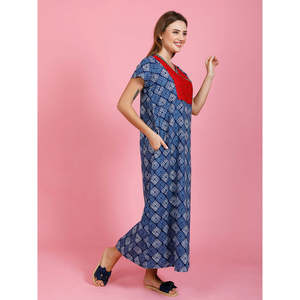Chemise de nuit en gaze de coton mignonne avec poche latérale, imprimé floral, fermeture boutonnée, respirante, offre ODM, taille XS - Product Image 3