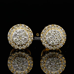 Pendientes de tuerca unisex de Plata de Ley 925 de nuevo diseño con diamantes de corte redondo cultivados en laboratorio de claridad VVS - Product Image 1