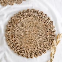Set de table et anneau de serviette en forme de fleur naturelle pour mariages et fêtes Tapis et tampons de table à manger