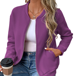 Veste Bomber de qualité haute tendance coupe-vent chaud pour l'hiver respirant manches longues coupe décontractée Bomber veste pour femmes - Product Image 5