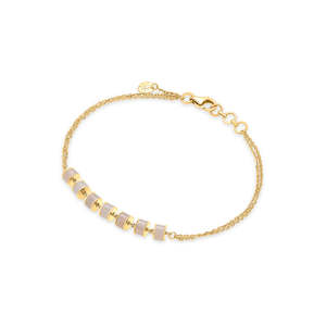 กำไลข้อมือแฟชั่นสีทองเหลืองแบบยืดหยุ่นสำหรับผู้หญิง - Product Image 3