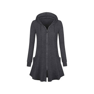 Sweat à capuche court pour femmes personnalisé à manches longues en coton Top court à la mode Sweats à capuche teints et lavés en fil pour femmes - Product Image 4