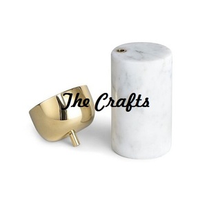 Portavelas de mármol y latón, portavelas de forma redonda de tamaño personalizado para accesorios de decoración del hogar y la boda - Product Image 2