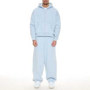 Conjunto Deportivo Personalizado de 450 Gsm de Poliéster/Algodón, Sudadera con Capucha de Corte Regular Informal, Conjunto Deportivo de Otoño de Alta Calidad para Hombre, Traje Deportivo de 2 Piezas - Product Image 1