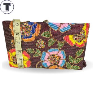 กระเป๋าบาแก็ตประดับลูกปัดทำด้วยมืออินเดียพร้อมที่จับกระเป๋าถือแบบสบายๆหลากสีทำด้วยมือโดยช่างฝีมือท้องถิ่น - Product Image 5