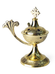 Brûleur à encens arabe en laiton plaqué or au design unique et attrayant avec support design, fabriqué en Inde - Product Image 6