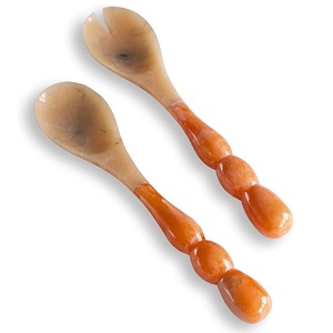 Creative Design Saffron American Style Eco-Friendly Bubble Handle Salad <b>Server</b> Customized Resin Salad Spoon Kitchen Tools - Product Image 1