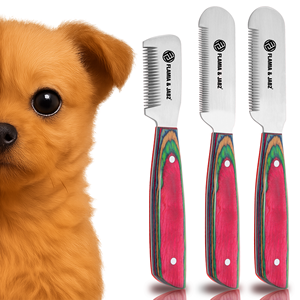 Flamia esencial Mango Verde grande madera respetuoso con el medio ambiente perro pelar Terriers peine eficaz herramienta de aseo para mascotas - Product Image 1