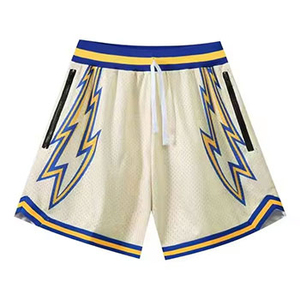 Shorts en maille pour hommes de qualité supérieure 100% polyester Séchage rapide et confortable avec taille élastique et bande tricotée rayée OEM - Product Image 4