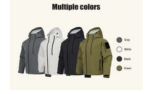 Veste coupe-vent unisexe imperméable avec logo personnalisé OEM, taille plus, fermeture éclair, capuche, pour la randonnée en plein air - Product Image 5