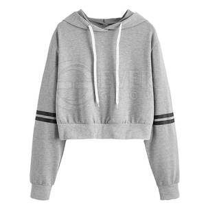 2024 Wholesale Cotton <b>Ladies</b> Long Sleeve Fashion Design Crop Tops Women's Sweatshirt Custom <b>Hoodie</b> Women - Product Image 1