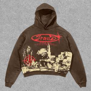 Venta al por mayor nuevo diseño de impresión personalizada 400 GSM algodón hombres Sudadera con capucha y sudaderas transpirable Streetwear pulóver sudaderas con capucha - Product Image 2