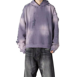 Último Estilo, Nueva Llegada, Sudaderas con Efecto Desgastado en Color Personalizado, 100% Algodón, Sudaderas con Efecto Desgastado al por Mayor - Product Image 1