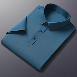 Venta al por mayor de verano de alta calidad de manga corta Polo de poliéster de secado rápido transpirable antiarrugas sin costuras Polo hombres - Product Image 6