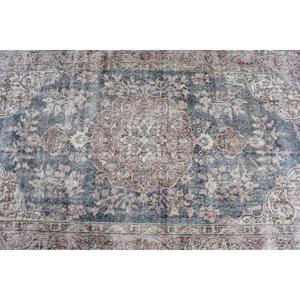 Tapis turc vintage, tapis de 3,7 x 6,6 pieds, tapis persan bleu - Product Image 4