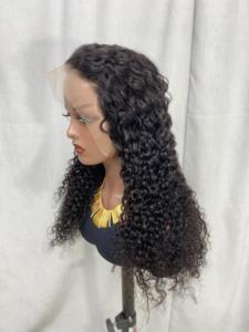 Peluca de Cabello Virgen Largo al por Mayor con Cabello Humano Brasileño Sin Procesar, Frente de Encaje 13x4, Liso, Ondulado, Negro, Sin Pegamento - Product Image 4