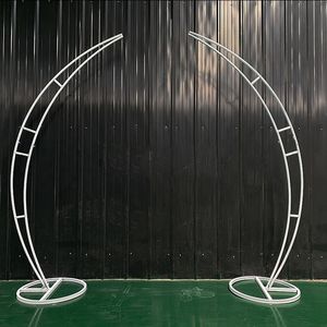 Sparxwizz Ensemble de supports d'arche métallique écologique 7ft 6ft, 2 arches incurvées pour fleurs, supports de cadre de cérémonie de mariage en forme de cornes de lune - Product Image 5
