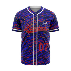 Maillot de baseball pour hommes de haute qualité en gros personnalisé, imprimé par transfert thermique, polyester/coton, respirant, évacuant l'humidité - Product Image 4