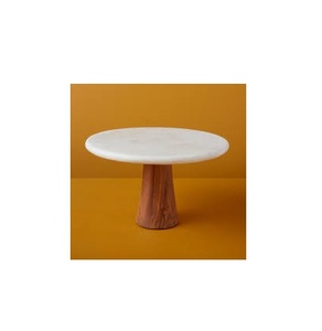 Présentoir à gâteaux en marbre personnalisé, Table de fête de mariage, porte-tasses de 12 pouces, plateau à Dessert, à base en bois, à vendre, pièces - Product Image 1