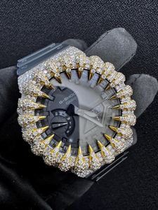 Vvvs Moissanite นาฬิกาสายสแตนเลสสุดหรูสไตล์ฮิปฮอปแบบตัดด้วยเพชรเย็นหรูหราเคลื่อนไหว Eta ของขวัญสำหรับผู้ชาย - Product Image 2