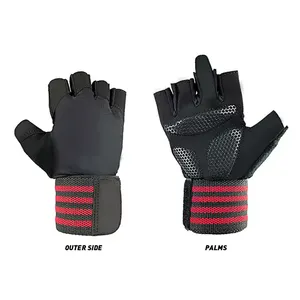 Gants de gymnastique d'haltérophilie pour hommes et femmes avec support de poignet Gants d'entraînement personnalisés Gants d'entraînement rembourrés pour la force - Product Image 6