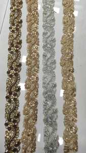 ผ้าลูกไม้ประดับเลื่อมปักด้วยมือสำหรับใช้เป็นเส้นขอบเหมาะสำหรับขายต่อ - Product Image 2