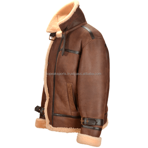 Vestes en peau de mouton de qualité supérieure pour hommes 2026, couleur marron chaud, avec fourrure de mouton à l'intérieur, design personnalisé, vestes chauffantes tendance pour l'hiver - Product Image 6