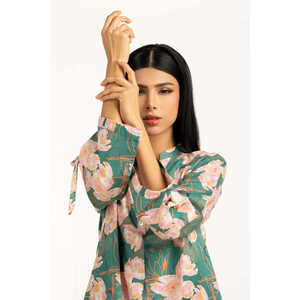 Conjunto de Primavera/Verano Estilo Chino IPST-55314, Estampado Jacquard, Viscosa y Chifón, Sin Cuello - Product Image 6