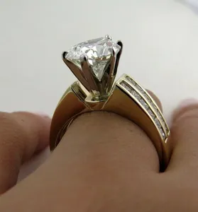 Anillo DE BODA impresionante con diamantes de moissanita de corte de pera de plata 925 - Product Image 1