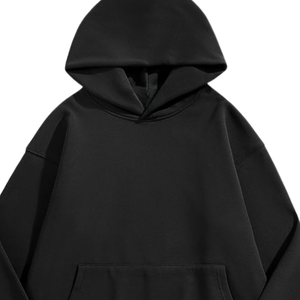Mens <b>Oversized</b> Plain <b>Black</b> <b>Hoodie</b> Streetwear Pullover Sweatshirt Fleece Casual Hooded Top Soft Cotton Warm Winter Fashion Outfit - Product Image 5