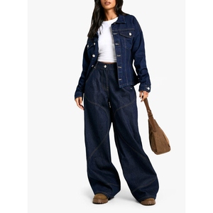 Custom Design Women Jeans <b>Jacket</b> Cotton Long Sleeve <b>Denim</b> Outerwear OEM Wholesale Affordable Stylish Fashion - Product Image 3