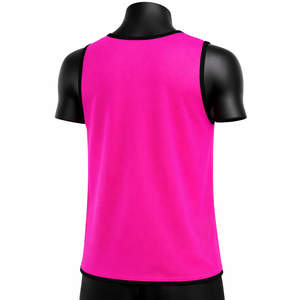 Chaleco de entrenamiento de fútbol rosa personalizado, chaleco de malla para práctica, sin mangas, transpirable, de secado rápido, equipo de equipo, OEM, ODM, venta al por mayor - Product Image 2