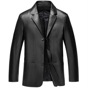 <span class=keywords><strong>Blazer</strong></span> kulit domba asli pria, jas kasual musim gugur tiga kancing - Product Image 5