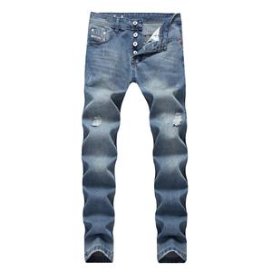 Pantalones clásicos vaqueros rectos para hombre desgastados, pantalones vaqueros para hombre, pantalones vaqueros azules a la venta/pantalones vaqueros para hombre de alta calidad, ajuste más elástico alto - Product Image 4