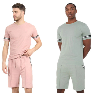 Conjunto de Pantalones Cortos Personalizados de Última Tendencia para Hombre, con Logotipo Personalizado, Talla Grande, de Verano, Dos Piezas, Transpirable - Product Image 4