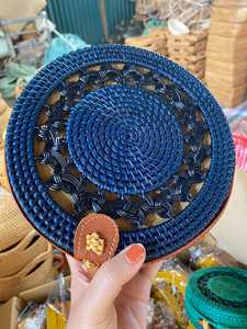 Producto caliente hecho a mano bolsa de playa de ratán redondo barato al por mayor 99GD Vietnam-Bolsa de ratán natural para el verano - Product Image 5