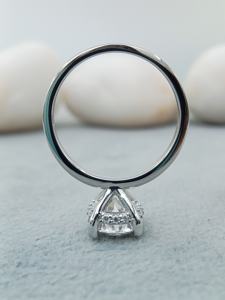 D'VINS JEWELS Fine Jewelry Oval Cut Diamond Engagement Ring 925 Sterling <b>Silver</b> <b>Solid</b> Gold Pave Setting for Certified Ring - Product Image 4