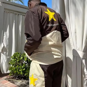 Chándal de nailon personalizado, conjunto de pantalones cortos y Sudadera con capucha y cremallera, conjunto corto cortavientos liso, conjunto de chándal cortavientos para hombre - Product Image 6